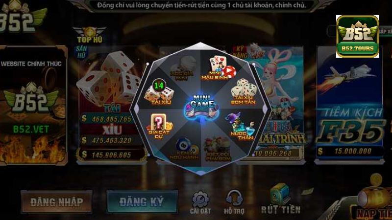 Mini game B52 Club thiết kế rất bắt mắt